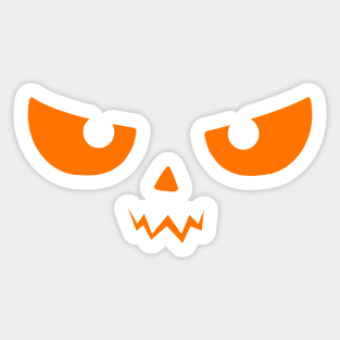 Scary Halloween Face Orange Sticker
